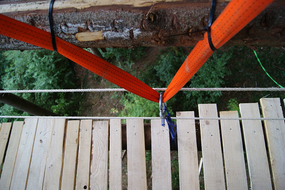 Seil stützt Brücke